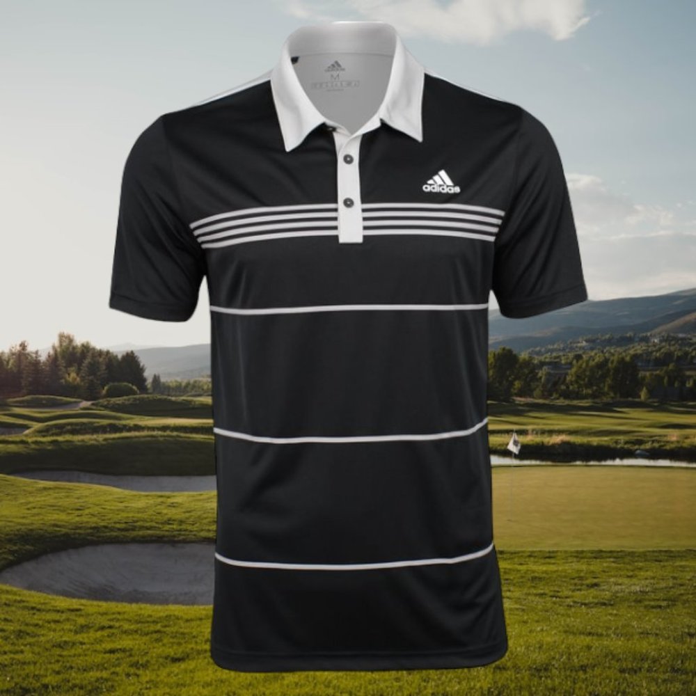 Adidas Climalite Mens Block Stripe Golf Polo Shirt - Picture 8 of 8